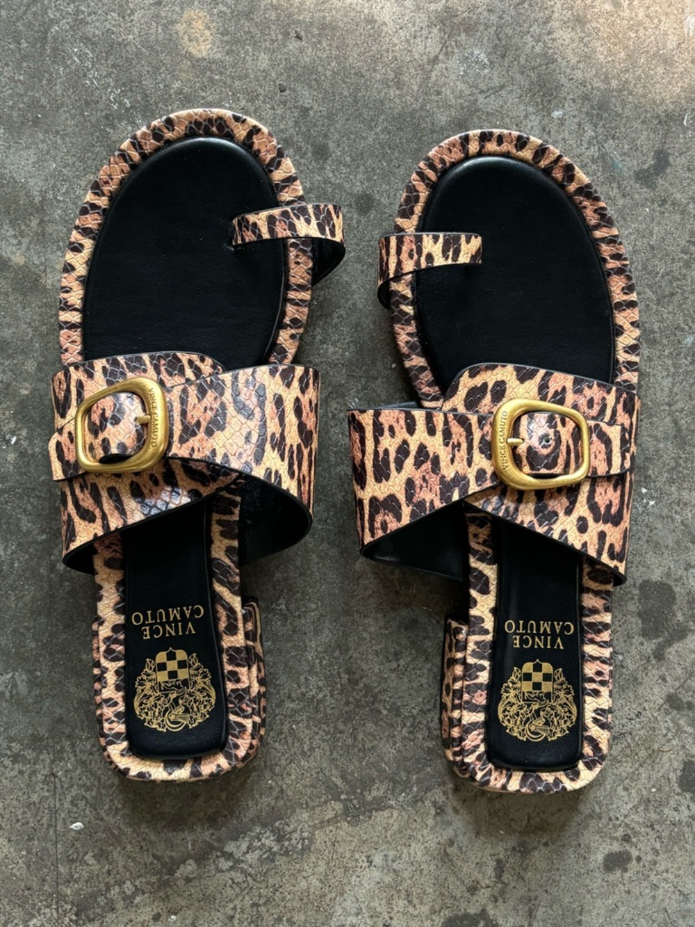 Vince Camuto Ranista Leather Sandal Animal Print